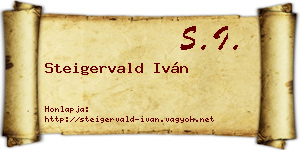 Steigervald Iván névjegykártya