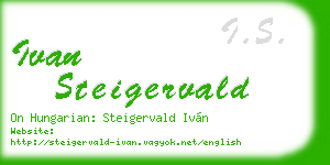 ivan steigervald business card